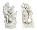 Two Continental Bisque Porcelain Figural Groups