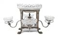 An English Silverplate and Cut Glass Epergne