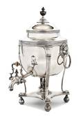 An English Silverplate Tea Urn on Stand