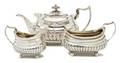 An English Silver Assembled ThreePiece Tea Set