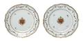 A Pair of Chinese Export Armorial Plates