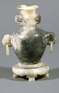 117 Mutton Fat Jade Vase with Ring Handles