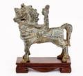Asian Cast Bronze Horse  Rider