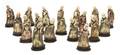 A Set of Eighteen Polychrome Decorated Ivory Figures of Lohan