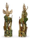 A Pair of SancaiGlazed Pottery Earth Spirits