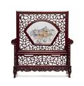 A Chinese Porcelain Inset Table Screen