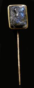 127 Labradorite Cameo Stick Pin In 18K Gold