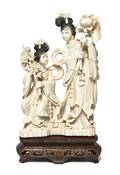 An Ivory Carving of Two Ladies