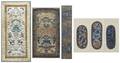 A Collection of Six Chinese Silk Textile Panels