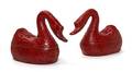 A Pair of Cinnabar Lacquer Ducks