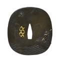 A Japanese Mixed Metal Inlaid Bronze Tsuba