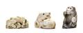 A Group of Three Ivory Netsuke