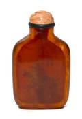An Interior Painted Amber Snuff Bottle
