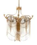 A French Art Nouveau Gilt Bronze and Glass Rod Chandelier after a Model by Hector Guimard