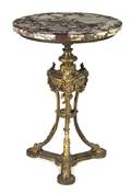 A Neoclassical Gilt Bronze and Marble Gueridon