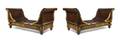 A Pair of Empire Mahogany and Parcel Gilt Daybeds