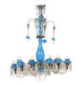 An Opaline Glass TenLight Chandelier