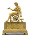 An Empire Gilt Bronze Mantel Clock Lallier  Comp