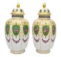 A Pair of Hutschenreuther Porcelain Lidded Vases