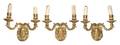 A Set of Three Gilt Bronze TwoLight Sconces Caldwell