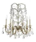 A French Glass and Brass SixLight Chandelier in the manner of Bagues
