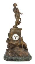 A French Gilt Bronze and Marble Mantel Clock retailed by Tiffany  Co