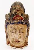 Large Carved  Polychromed Quanyin Head