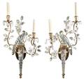 A Pair of Rock Crystal TwoLight Sconces