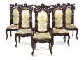 A Set of Eight Carved Dining Chairs
