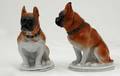 119 Pair Russian Porcelain Bulldogs on Plinths