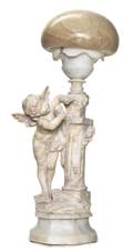 An Italian Alabaster Figural Lamp