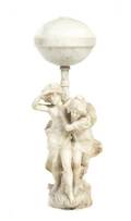 An Italian Alabaster Figural Lamp