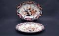 89 Two Antique English Derby Porcelain Platters