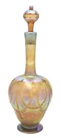 A Tiffany Favrile Glass Stoppered Bottle