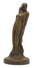 A Copper Clad Art Deco Figural Group Olive Kooken