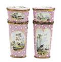 Two English Enameled Etui Cases