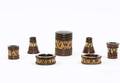 75 Seven Piece Porcupine Quill Wood Smoking Set
