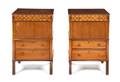 A Pair of Edwardian Satinwood Inlaid Side Cabinets