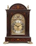 An Edwardian Inlaid Mahogany and Gilt Bronze Mounted Bracket Clock