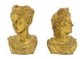 A Pair of Gilt Bronze Busts of Goddesses
