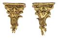 A Pair of Louis XV Style Giltwood Brackets