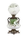 A Victorian Painted Oil Lamp