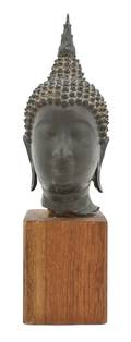 A Southeast Asian Bronze Head of Buddha