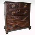 An Anglo Indian Rosewood Campaign Chest of Drawers