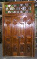 A Northern Indian Moorish Style Teak Double Door with Jamb