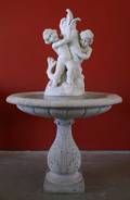 An Italian Neoclassical Marble Figural Garden Pedestal Fountain