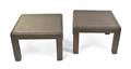 A Pair of Karl Springer Emu Embossed Leather Side Tables
