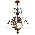 A French Wrought Iron and Copper Chandelier