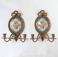 A Pair of French Louis XVI Style Svres Sconces