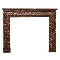 A French Rouge Royale Marble Boudin Fireplace Surround